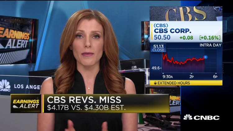 CBS beats earnings expectations, misses on revenue