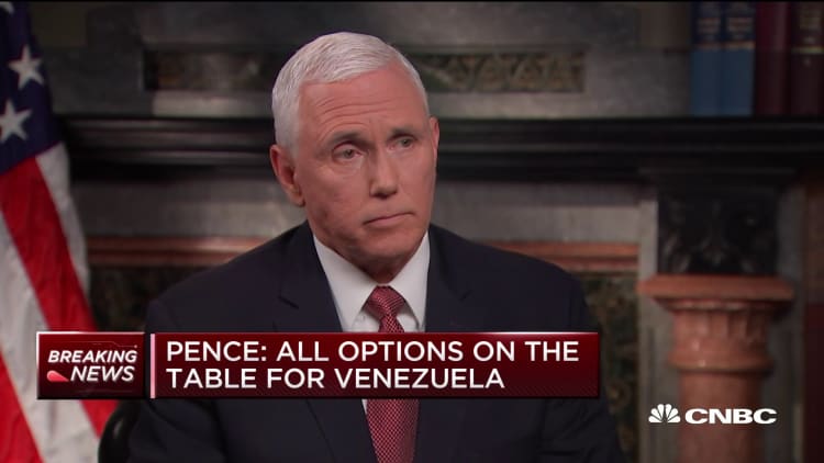 VP Mike Pence: All options are on the table for Venezuela