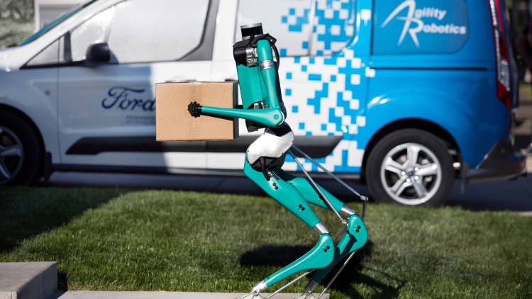 Ford partners with start-up to test two-legged robot for deliveries