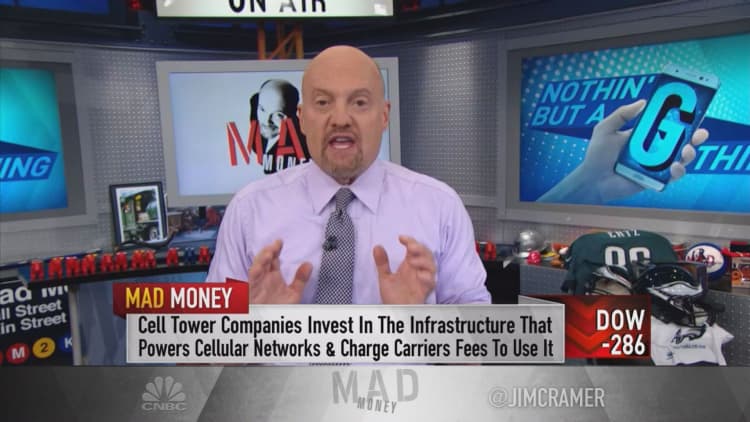 The 5G rollout has cell tower stocks in 'raging bull market mode': Cramer