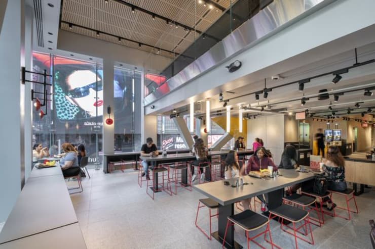 H/O: McDonald's new Times Square flagship, second floor seating 190529