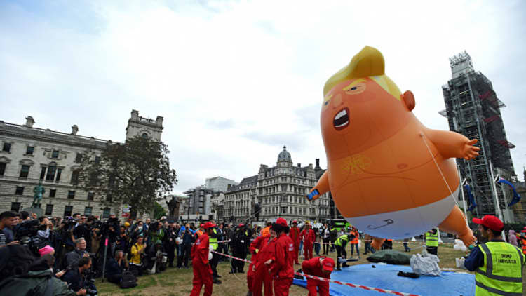 Watch the Trump 'baby blimp' take flight again in London