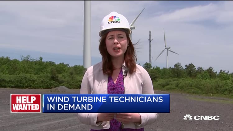 Wind turbine technicians in demand