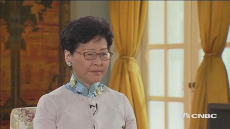 Enforcement authorities will not tolerate violence: Hong Kong leader