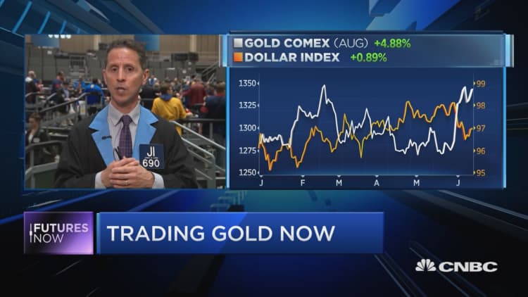 Traders discuss why gold is near highs as dollar also rallies
