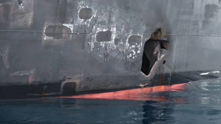 Pentagon releases images it says shows tanker attack damage