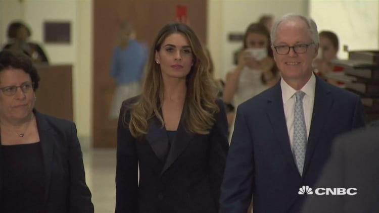 Hope Hicks arrives to testify before the House Judiciary Committee