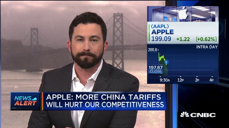 Apple: More China tariffs would hurt our competitiveness