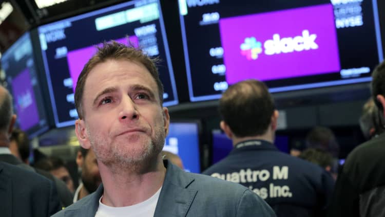 Slack opens for trading and shares surge 50% over reference price