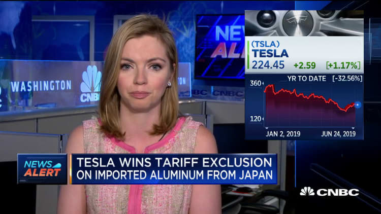 Tesla wins tariff exclusion on imported aluminum from Japan