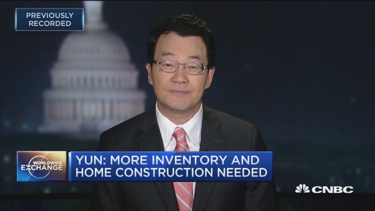 NAR's Yun: The US is short on the supply of available homes, based on job and population growth