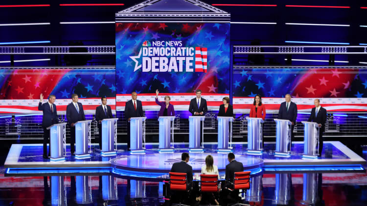 Democrats take shots at big business in first debate
