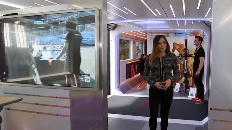 The futuristic train that's complete with an on-board gym