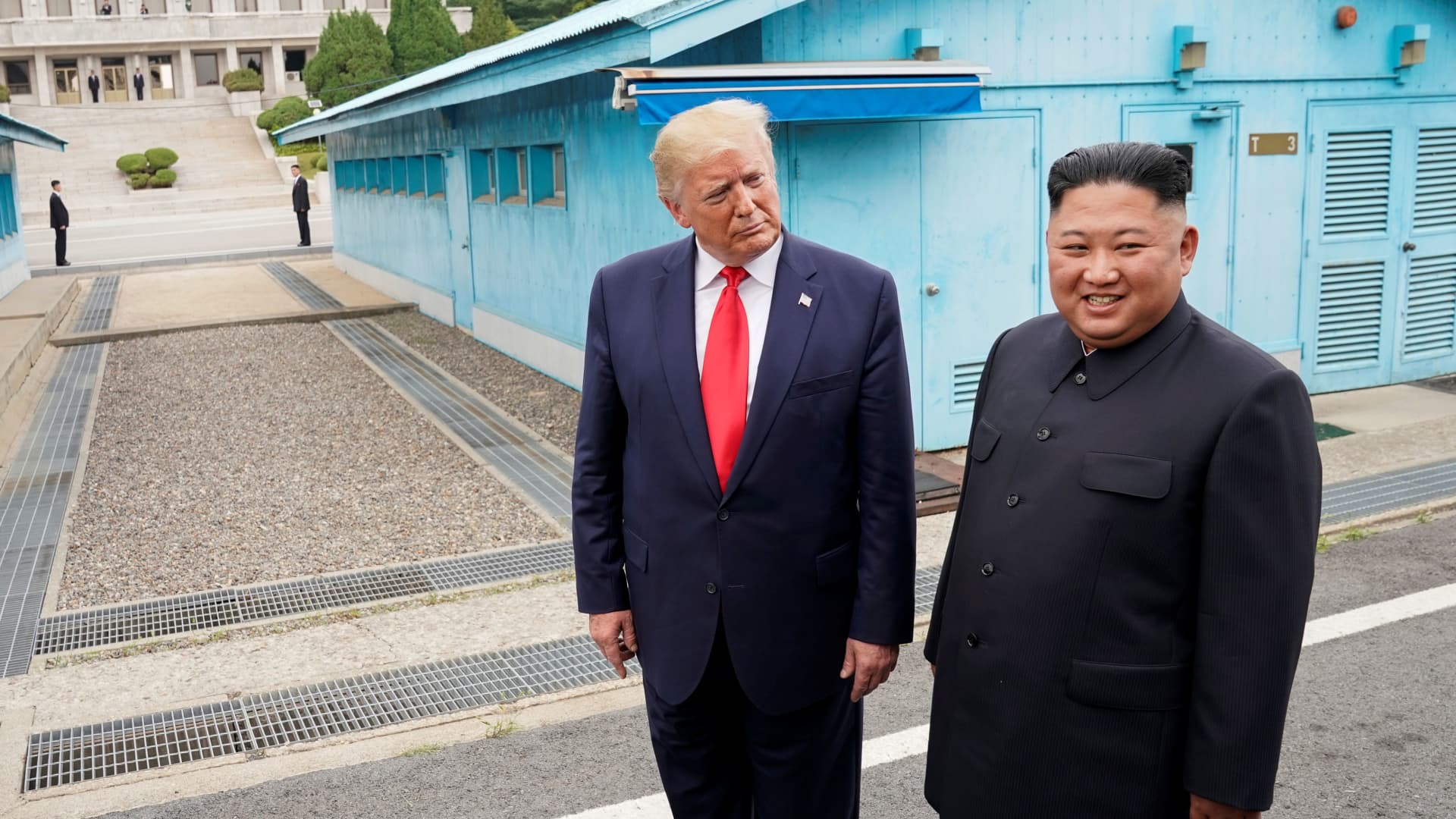 President Donald Trump meets with North Korean leader Kim Jong Un at the demilitarized zone separating the two Koreas, in Panmunjom, South Korea, June 30, 2019.
