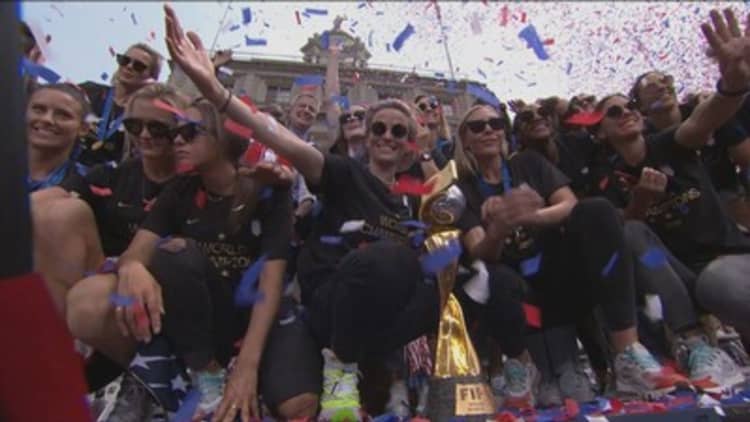 US women's soccer team celebrates World Cup victory with NYC parade