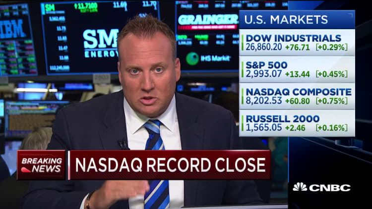 NASDAQ closes at record high after Fed Chairman's testimony