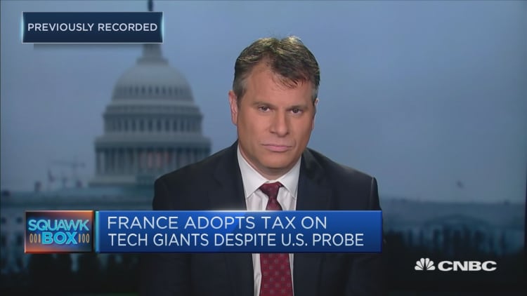 Discussing the US probe into France's proposed tech tax