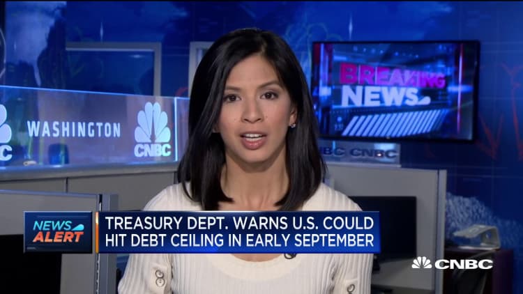 Treasury Department warns the US could hit debt ceiling in early September