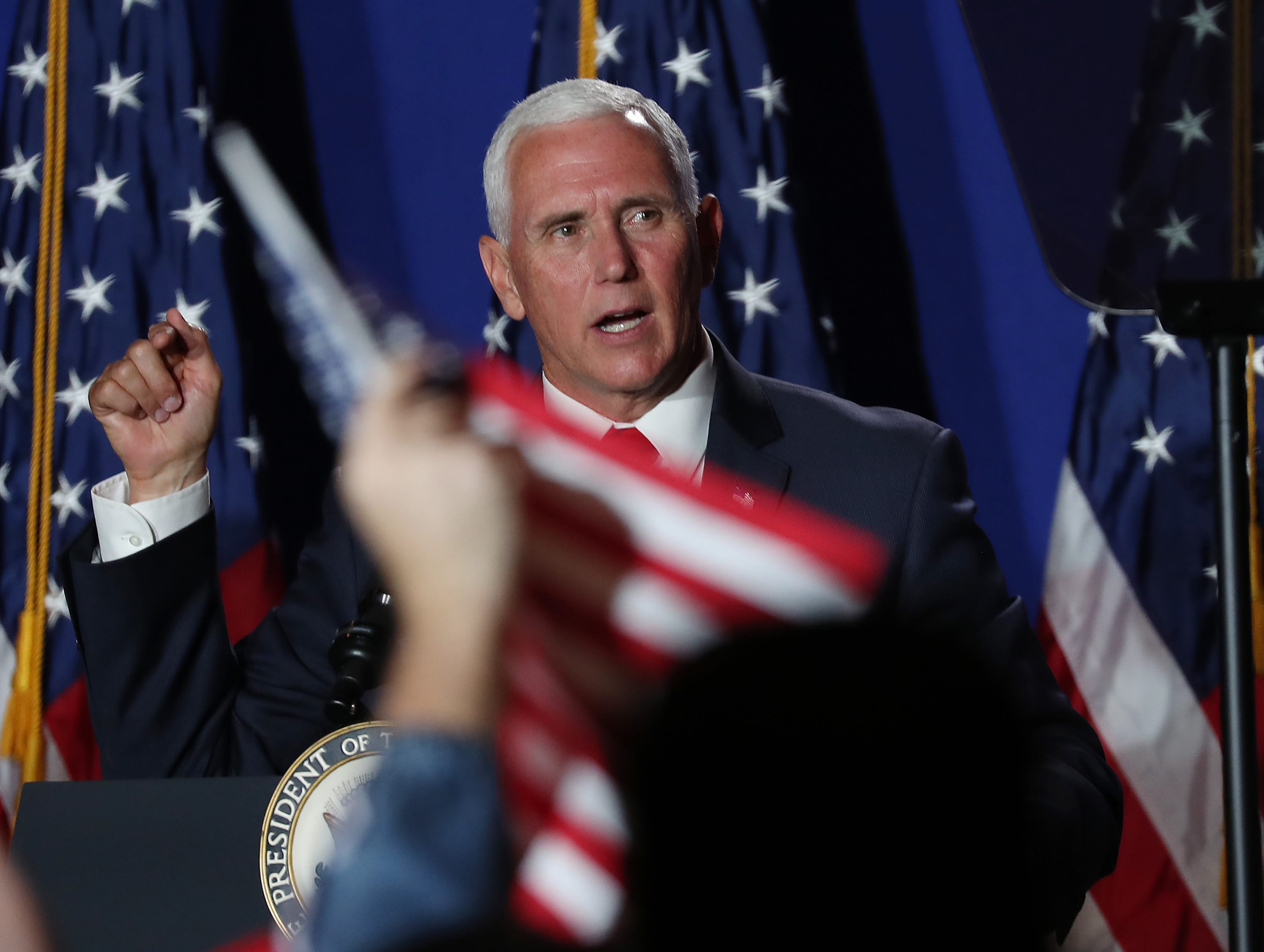 Migrants shout 'no shower!' as Pence visits Texas detention centers