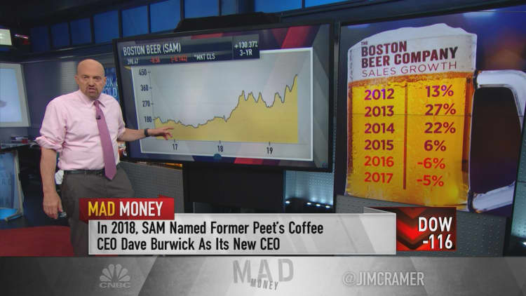Cramer: Sam Adams-parent Boston Beer is the comeback stock to own