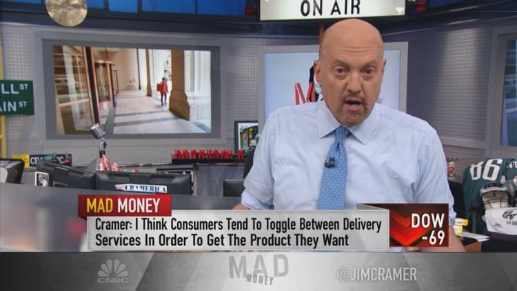 Amazon is exiting food delivery, but that doesn't make GrubHub a good buy, Jim Cramer says