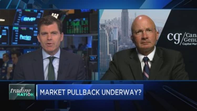 A pullback is starting to strike stocks, market bull Tony Dwyer says