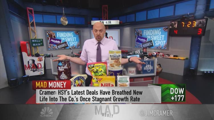 Cramer: Hershey is 'king of snacking,' but Mondelez stock is a better buy