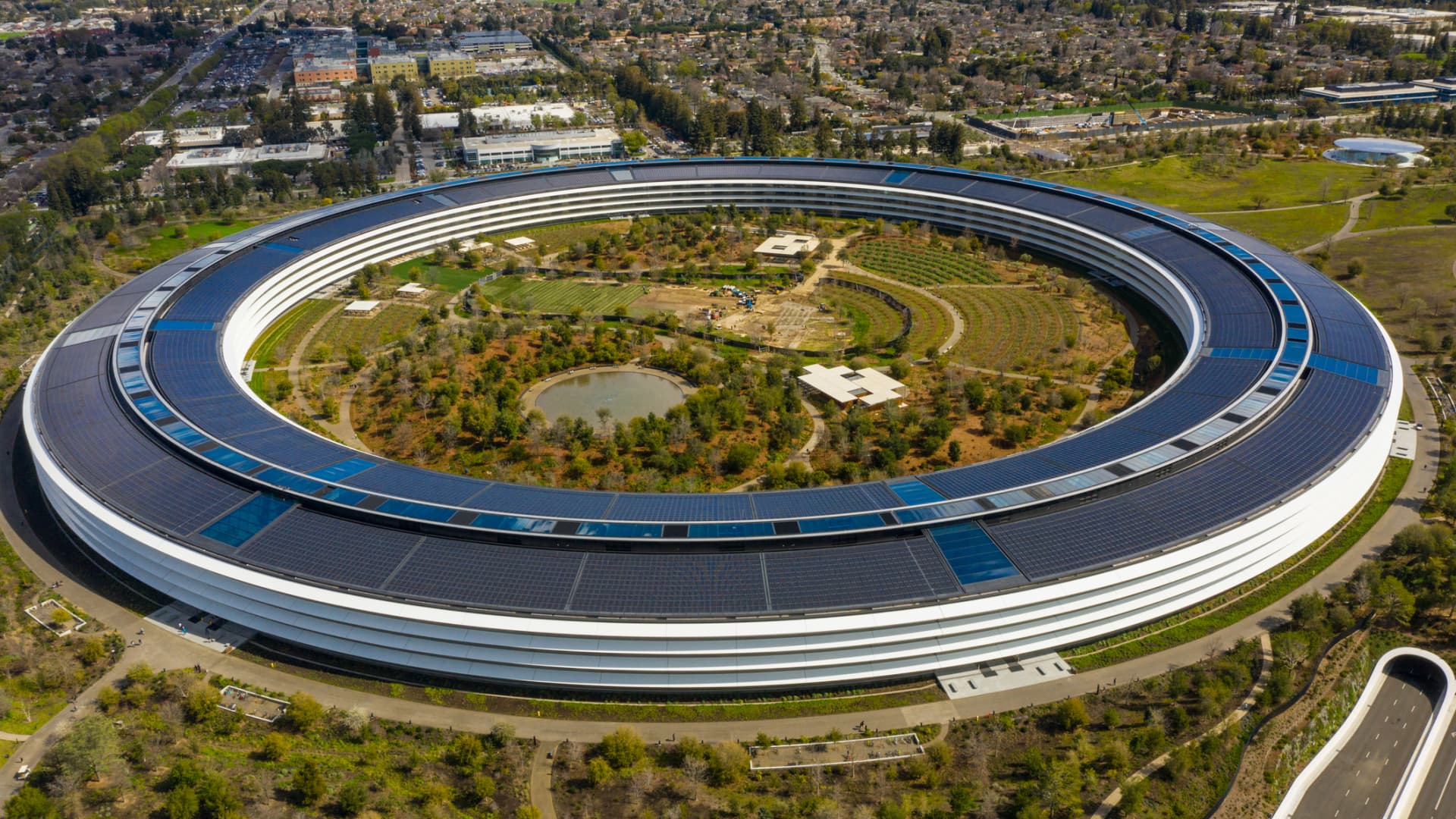This photo, taken in March 2019, shows Apple's headquarters in Cupertino, California.