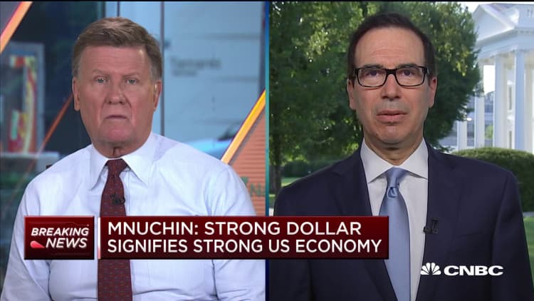 Mnuchin: I will not advocate a weak dollar policy in the near term