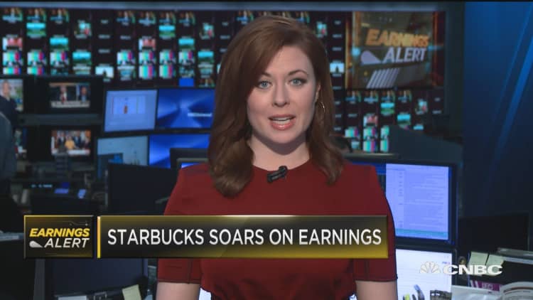 Starbucks, MGM move after reporting earnings