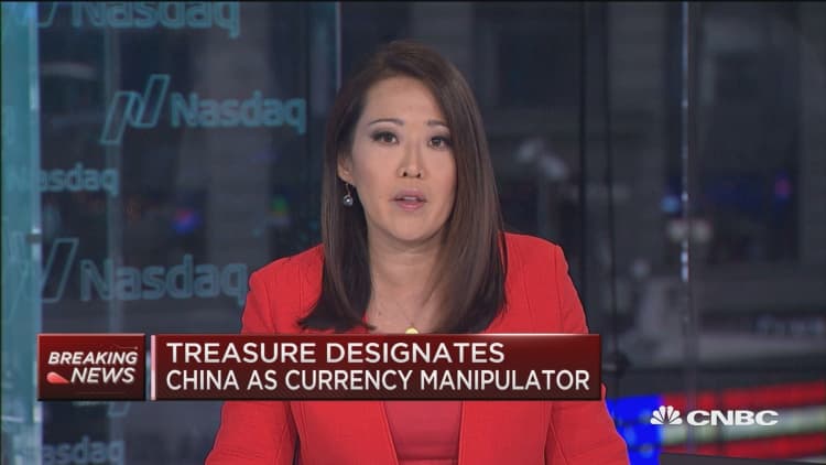 Treasury designates China as a currency manipulator