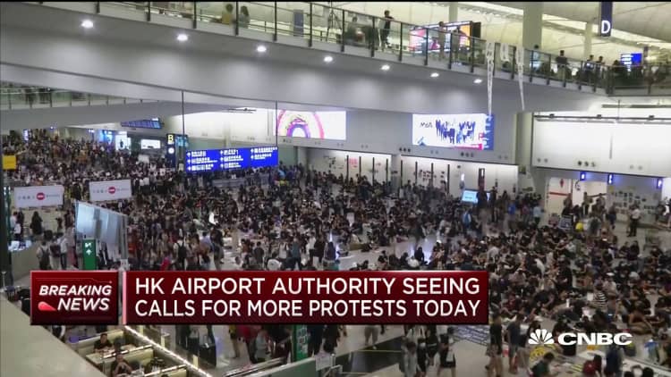 Hong Kong airport authorities are working to resume normal operations