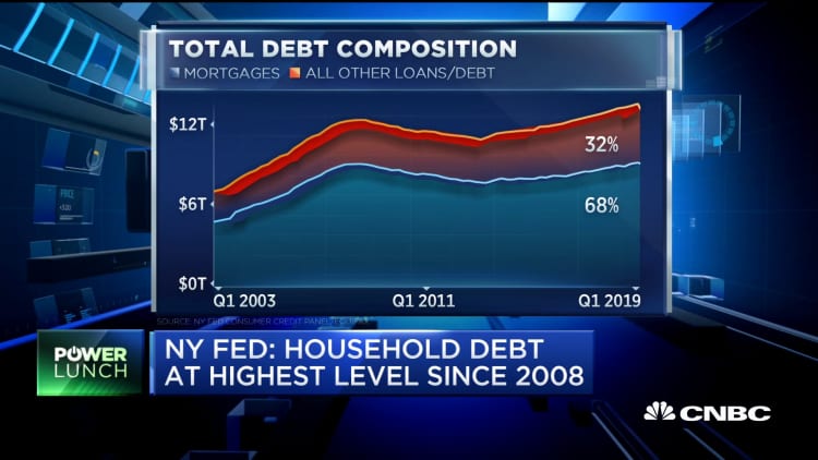 Household debt hits highest level since 2008: NY Fed
