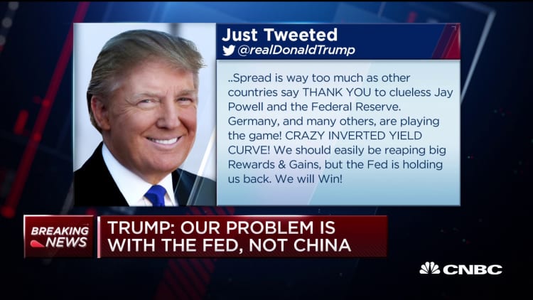 Trump: Our problem's with the Fed, not China