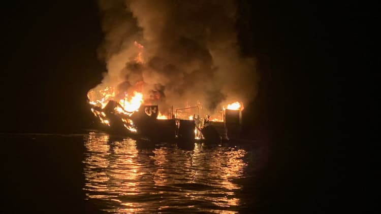 California boat fire leaves at least 25 dead