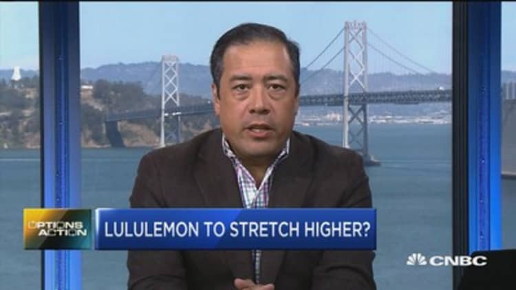 Trader bets shares of Lululemon will stretch higher off earnings