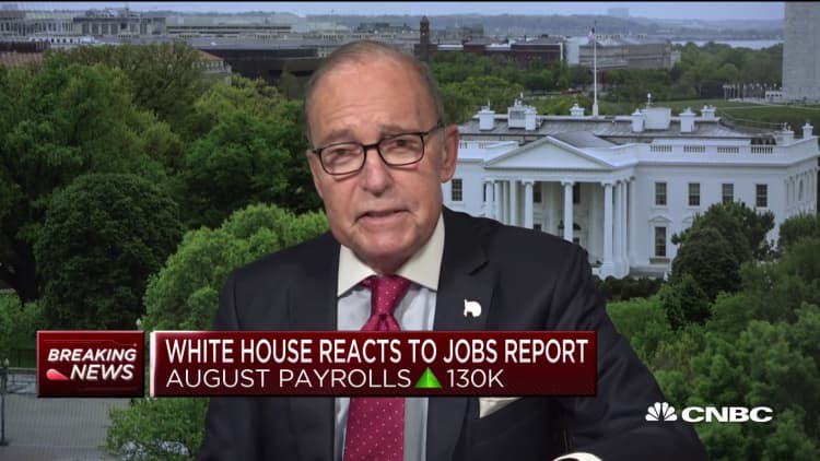 White House advisor Larry Kudlow on August's weak jobs number