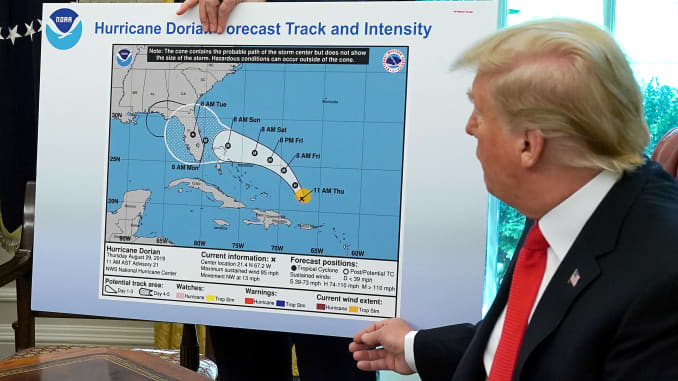 GP: Hurricane Dorian Donald Trump map sharpie 190904