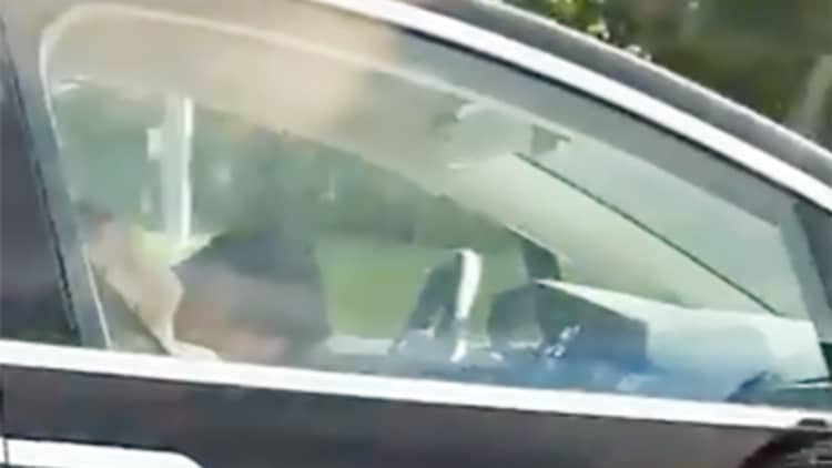 Twitter video appears to show driver asleep at the wheel of self-driving Tesla
