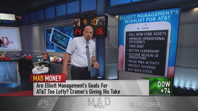 Jim Cramer on Elliott's stake in AT&T: 'I bet the upside is huge'