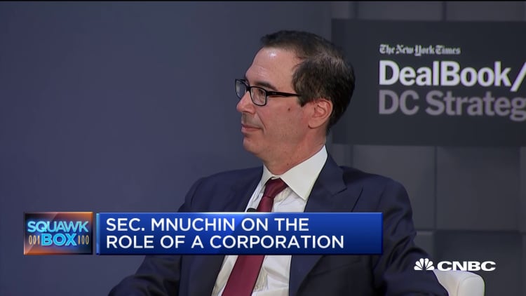 Treasury Secretary Steven Mnuchin weighs in on the role of a corporation