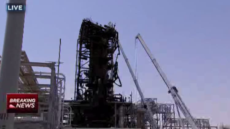 Repair work underway at Saudi Aramco oil facility