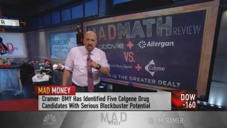 Jim Cramer assesses recent acquisitions in AbbVie and Bristol-Myers