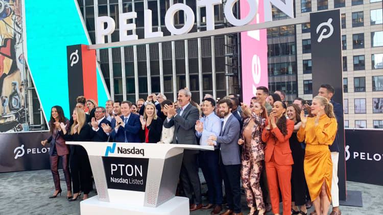 Peloton opens at the Nasdaq at $27 after pricing at $29