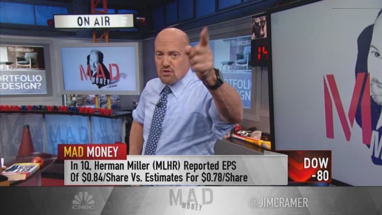 Furniture makers Herman Miller and Steelcase are buys, despite recession fears, Jim Cramer says