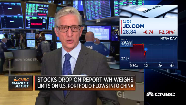 Stocks drop after reports White House is considering delisting Chinese stocks from US exchanges