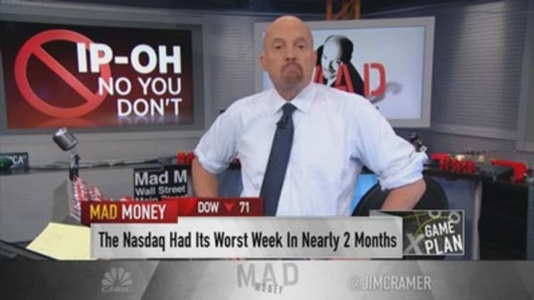 'We need some more downside before I'm ready to get more positive,' says Jim Cramer