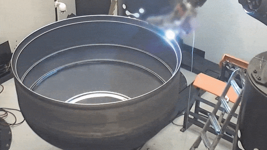 A timelapse of Relativity's Stargate 3D printer building a rocket fuel tank.