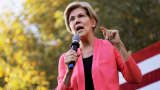 Presidential candidate and U.S. Senator Elizabeth Warren (D-MA) speaks at a campaign rally at Keene State College in Keene, New Hampshire, September 25, 2019.