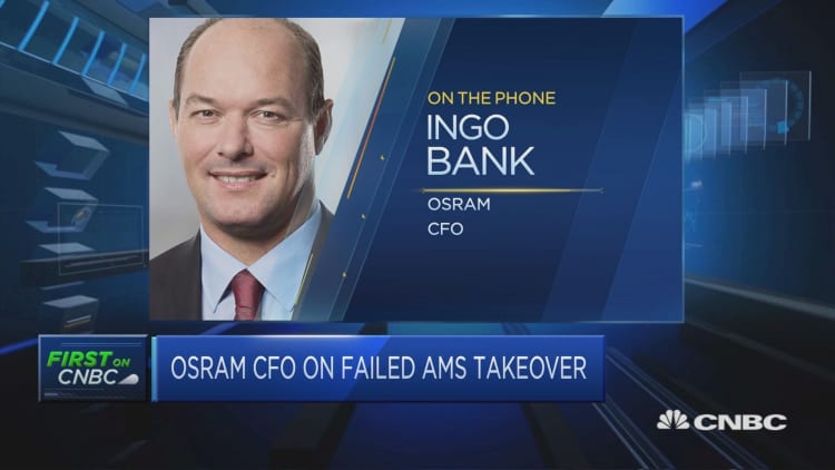 AMS bid for Osram rejected by shareholders, Osram CFO says